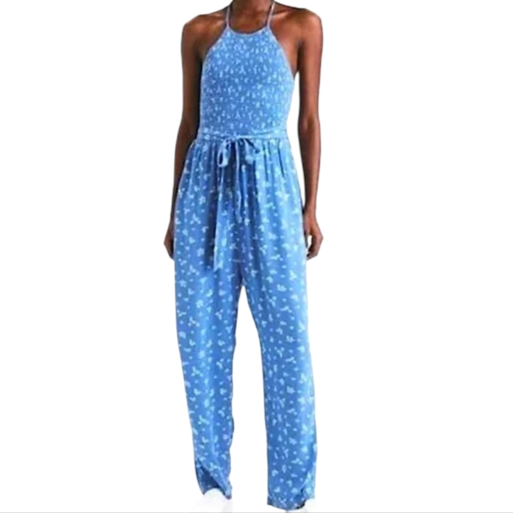 American Eagle smocked halter top open back jumpsuit - S.      L104